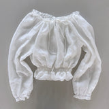 Peony Off-Shoulder Frill Summer Long Sleeve Blouse (3 colors)