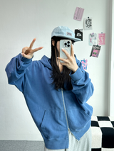 デイリーピグメント2ウェイフードジップアップ💛🤎🩶 - 5カラーズ