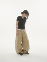 Peak stud back-pocket pants -2C