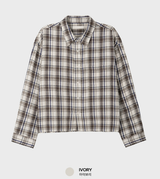 Landy 3172 Natural AVE Crop Check Long Sleeve Shirt