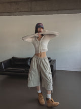 Side rope pig Bermuda cargo pants