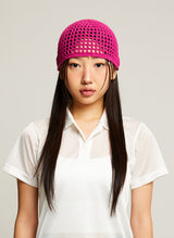 Crochet Net Beanie (pink)