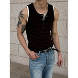 [BASIC ITEM] Henry neck botton sleeveless(3color)