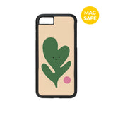 【MADE】シェイププレイ!_アイボリーリーフiPhoneケース [グロッシーグラス/Magsafe]