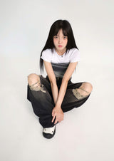 (UNISEX)トーントワイライトブラックデニム