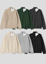All Day High Neck Modal Semi-Zip-Up Knit