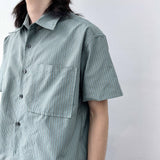 Vertical Textured Short Shirt