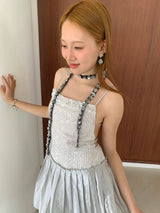 spangle flower necklace(scarf type)