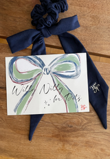 [Made] Navy ribbon scrunchie