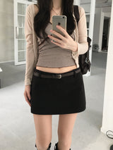 Vine Low-rise Mini Skirt (4 colors)