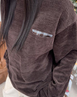 ルカンベルベットチェックポケットTシャツ
