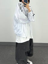 mesh track hooded jacket