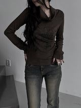 melt drape neck slim T (3color)