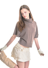 TOFFEE KNIT MINI SKIRTS [IVORY]