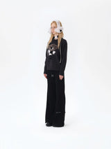 13DE MARZO Base Wide Flare Pants Black