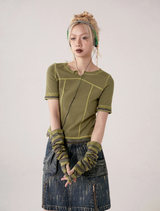 Chemical Girls Striped two-way long-sleeved T-shirt