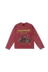 Motorcycle Vintage Crop Long Sleeve T-Shirt