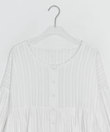Kentit Stripe Shirring Button Blouse