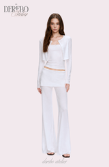 Anna lace cardigan training three-piece set (Sleeveless cardigan, pants)