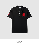 Horse Numbering Pique Short Sleeve Collar T-shirt