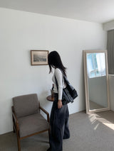 Dual Switch Gradient Flap Pocket ツーウェイスナップワイドパンツ (3 Colors)