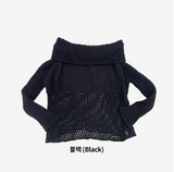 Vininto net off-shoulder knitwear