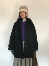 [MD Pick]ファインウールフーデッドハーフコート (2color)