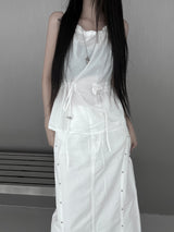 halterneck string nylon sleeveless (2color)