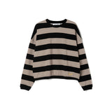 ビッグストライプTシャツ_ベージュ