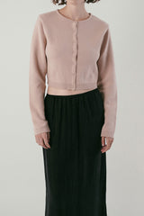 Basic round cardigan_pink