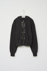 (W) Button Zip Hoodie