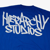Hierarchy Studios - グラフィティーワイドロゴオーバーサイズTシャツ ブルー