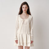 Ribbon Tie Cardigan (Cream)
