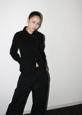Side button shirts [Black]