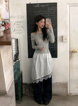 Off Shoulder Half Button Slim T-shirt (3color)