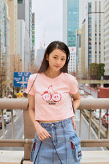 KIRSH X TOKYO ビックチェリークロップTシャツ【サーモン】