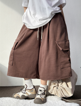 FORMAL BASIC CARGO WIDE BERMUDA 🤎🩶🖤🤍4COLOR