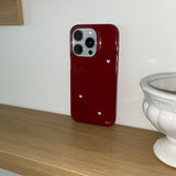 [MADE] STARRY HEART PHONE CASE BURGUNDY (glossy hard)