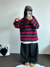 キュートカラーペティット👚ストライプロングスリーブTシャツ🎀❤💚3カラー