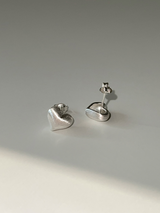 Chiffon heart earring (silver)