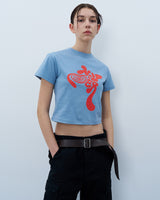 TWISTED LOGO CROP TSHIRT-BLUE