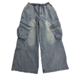  retro denim cargo pants