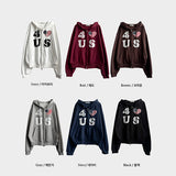 4US Heart American Flag 2way フード付きジップアップ