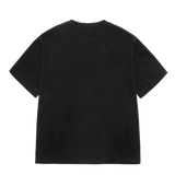 25SS EMBO LOGO WAFFLE SHORT SLEEVE T-SHIRT BLACK