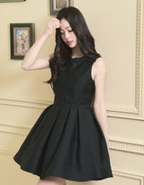 [LADY LINE] Ophelia Ribbon Point Sleeveless short Balloon Dress Black