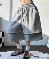 BIG PARACHUTE TWO PINTUCK BERMUDA 🤍🩶🖤3COLOR