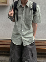 Modern Oversized Linen Short-Sleeve Shirt