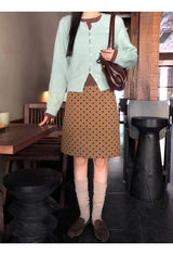 Mint Brown Layered Cardigan Knitwear