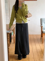 OM Sweat Peach Warm Maxi Skirt (3color)