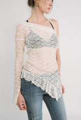 Lace drape top